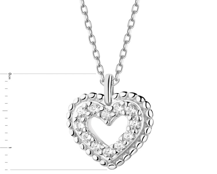 Naszyjnik srebrny z cyrkoniami - serce