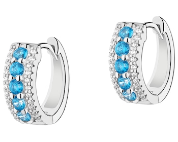 Kolczyki srebrne z cyrkoniami - koła