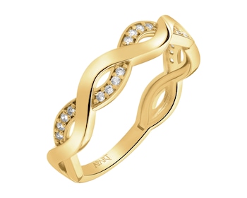 Złoty pierścionek z cyrkoniami - nieskończoność