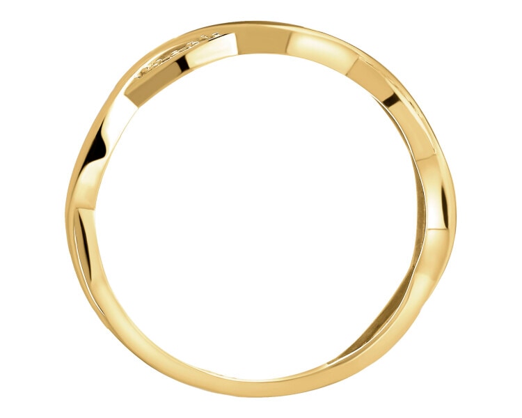 Złoty pierścionek z cyrkoniami - nieskończoność