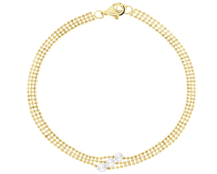 Złota bransoletka z perłami