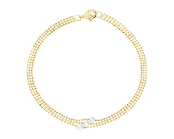 Złota bransoletka z perłami