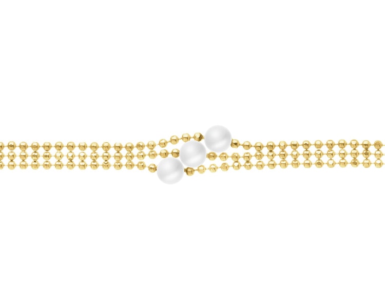 Złota bransoletka z perłami