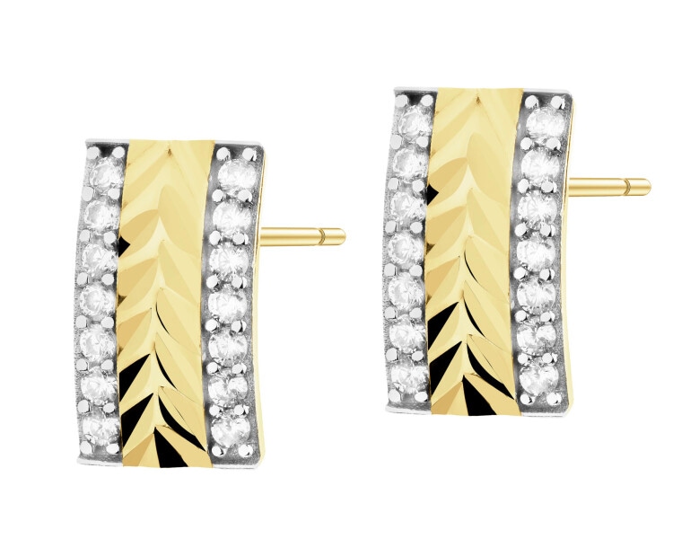 Złote kolczyki z cyrkoniami