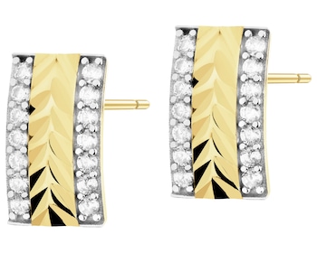 Złote kolczyki z cyrkoniami