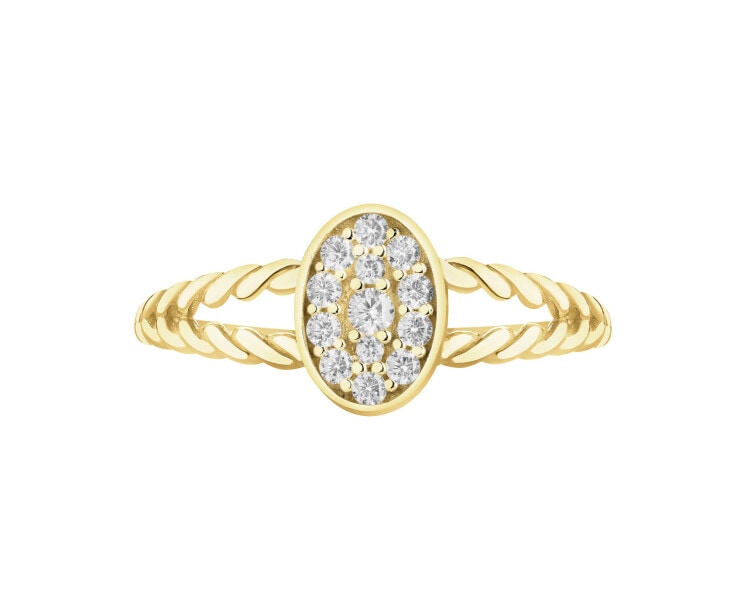14 K Yellow Gold Ring with Cubic Zirconia