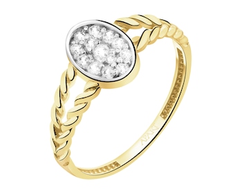 Złoty pierścionek z cyrkoniami