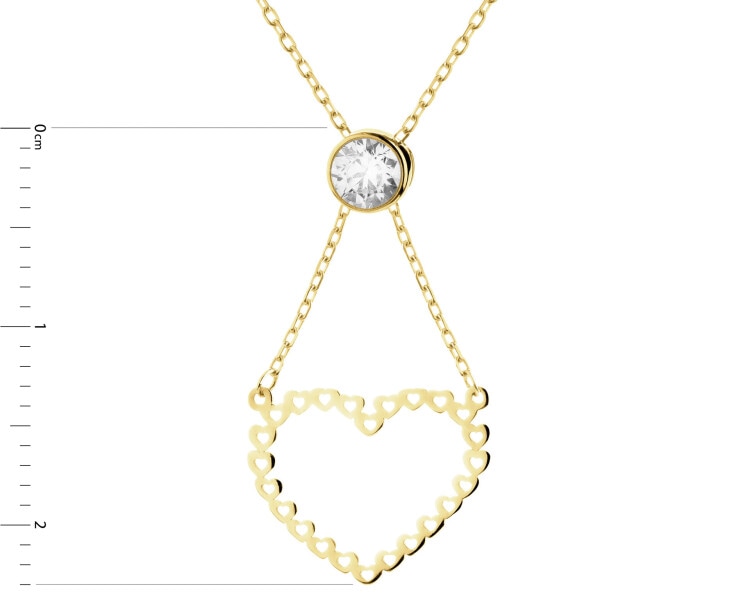 Złoty naszyjnik z cyrkonią - serce
