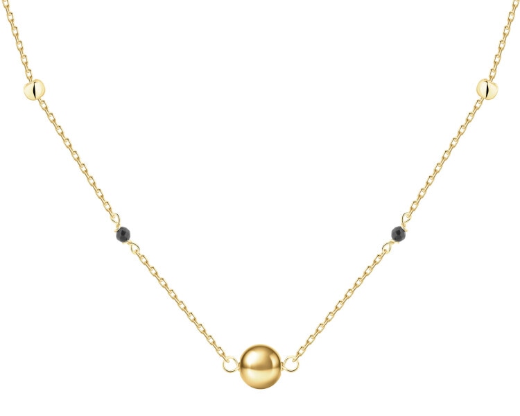 Naszyjnik srebrny z cyrkoniami - kulki