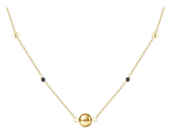 Naszyjnik srebrny z cyrkoniami - kulki