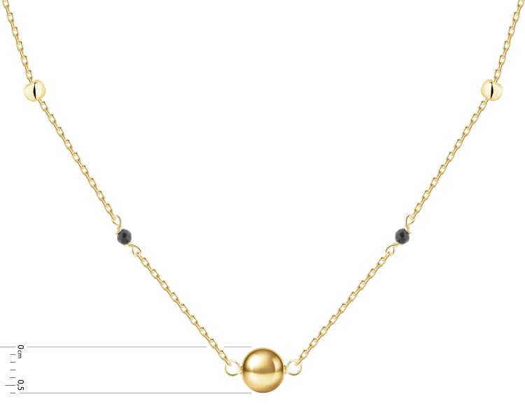 Pozlacený stříbrný náhrdelník se zirkony - kuličky