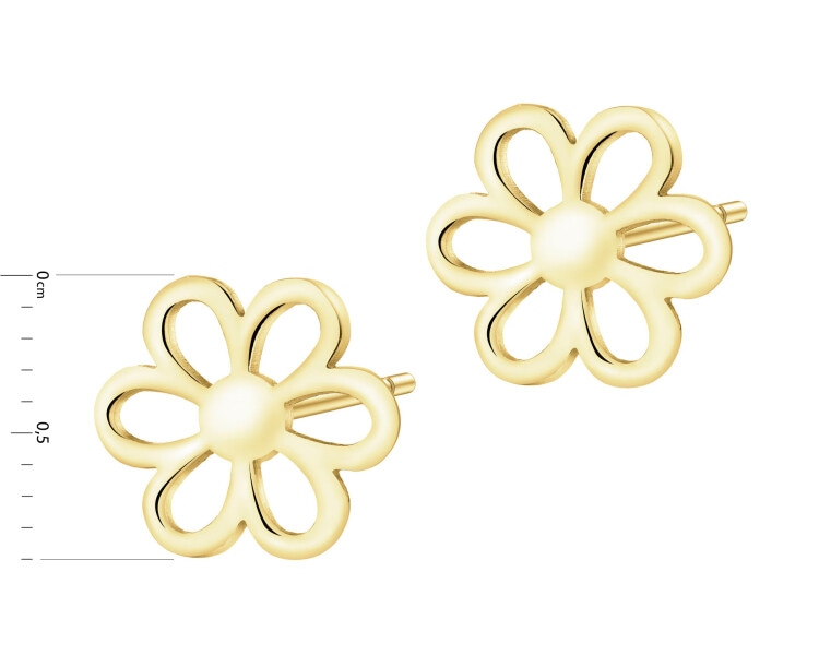 Pozlacené stříbrné náušnice - květy