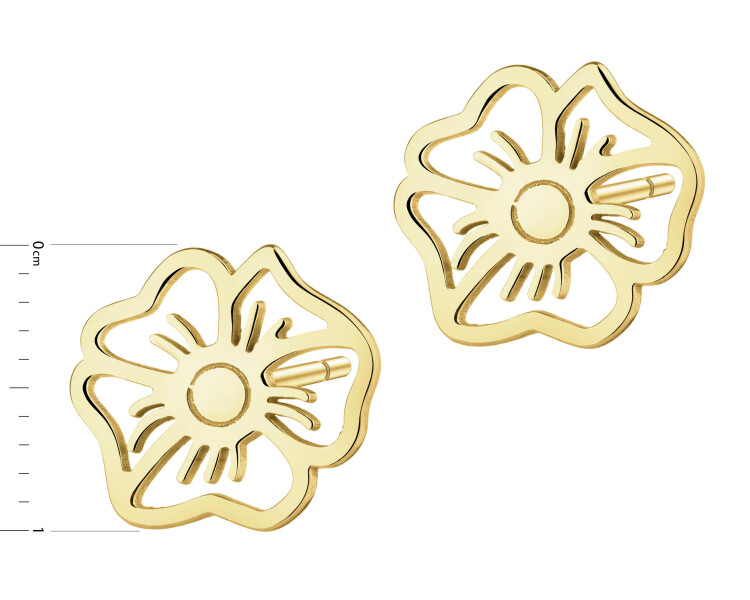 Pozlacené stříbrné náušnice - květy