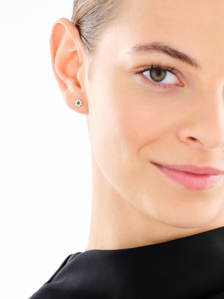 Rhodium Plated Silver Earrings with Cubic Zirconia