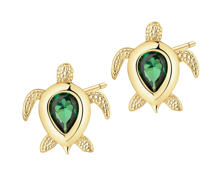 Kolczyki srebrne z cyrkoniami - żółwie