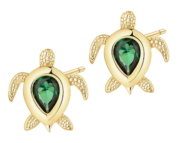 Kolczyki srebrne z cyrkoniami - żółwie