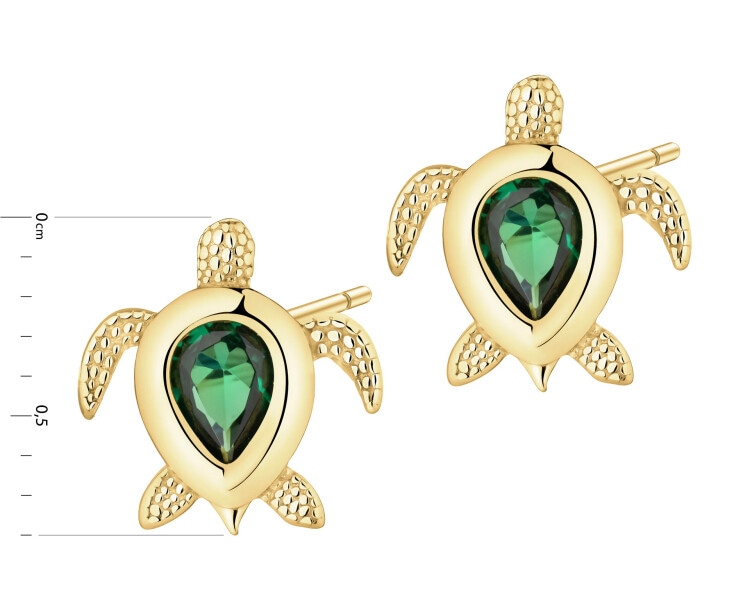 Gold-Plated Silver Earrings with Cubic Zirconia