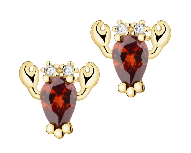 Kolczyki srebrne z cyrkoniami - homar