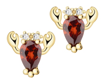 Kolczyki srebrne z cyrkoniami - homar