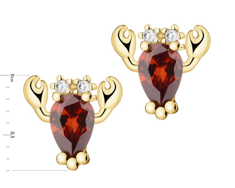 Gold-Plated Silver Earrings with Cubic Zirconia