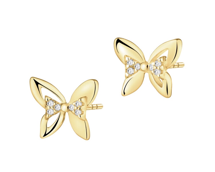 Kolczyki srebrne z cyrkoniami - motyle