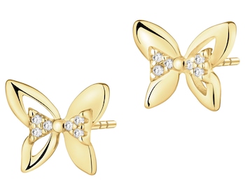 Kolczyki srebrne z cyrkoniami - motyle