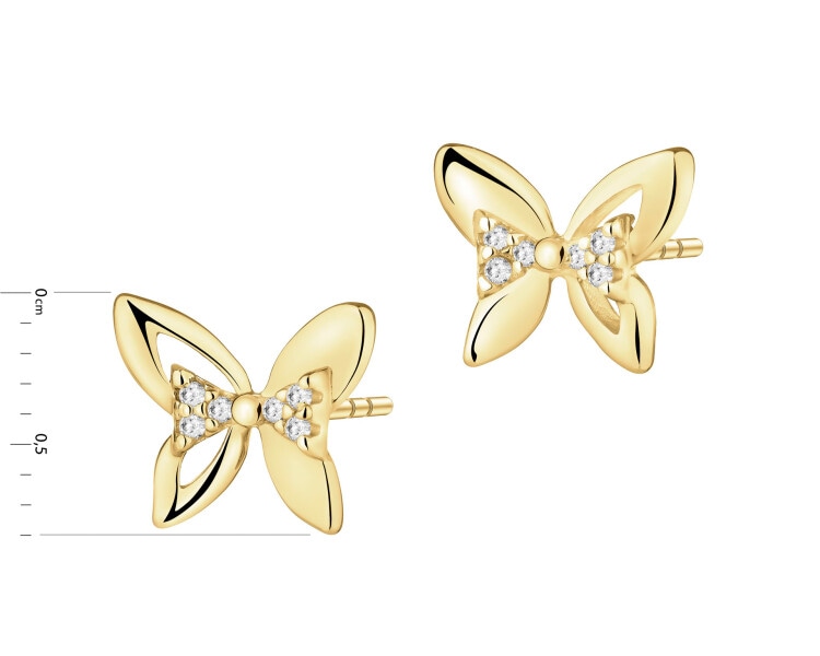 Gold-Plated Silver Earrings with Cubic Zirconia