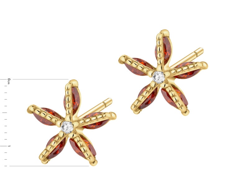 Pozlacené stříbrné náušnice se zirkony