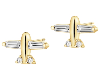 Kolczyki srebrne z cyrkoniami - samoloty