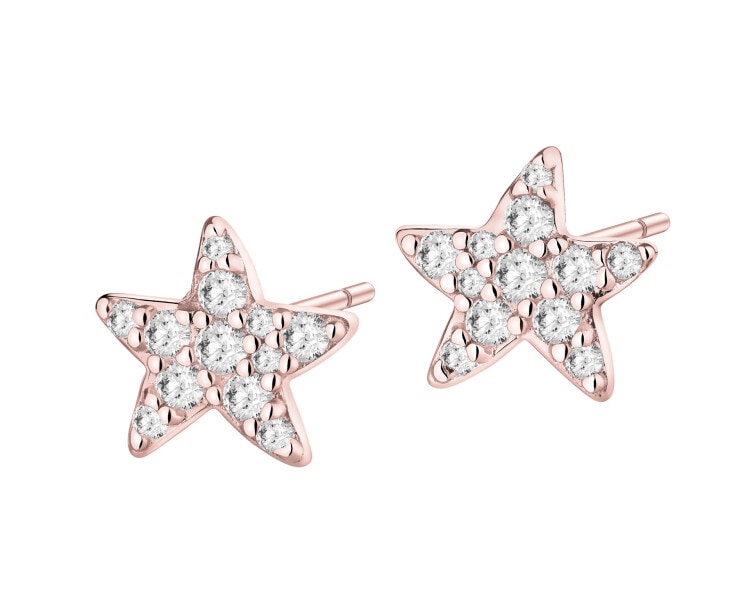 Kolczyki srebrne z cyrkoniami - gwiazdy