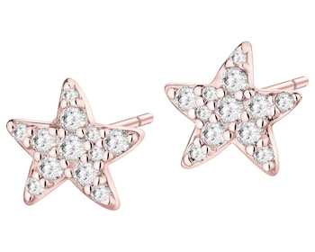 Kolczyki srebrne z cyrkoniami - gwiazdy