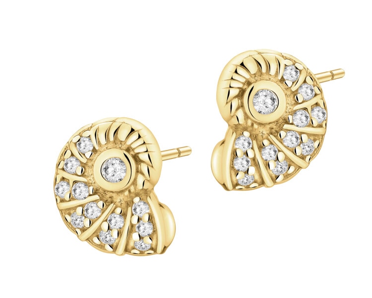 Kolczyki srebrne z cyrkoniami - muszle