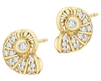 Kolczyki srebrne z cyrkoniami - muszle