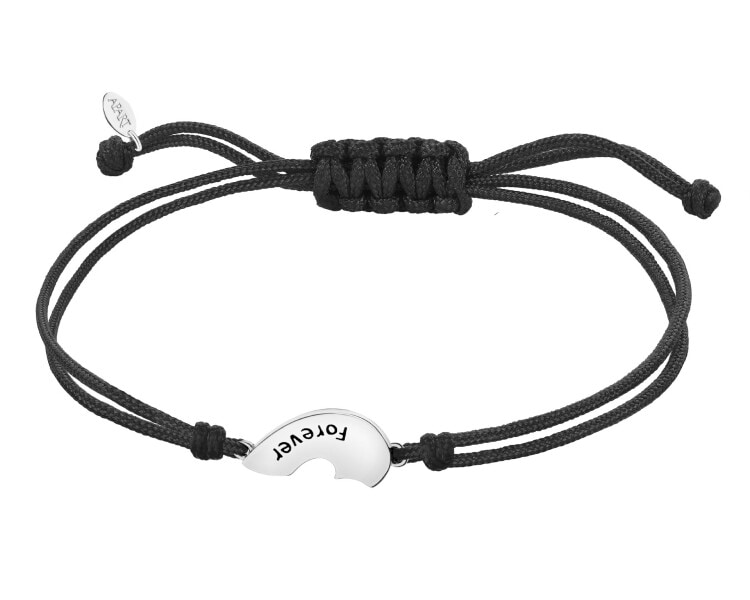 Srebrne bransoletki dla par - komplet - serce, love