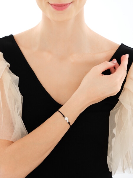 Srebrne bransoletki dla par - komplet - serce, love