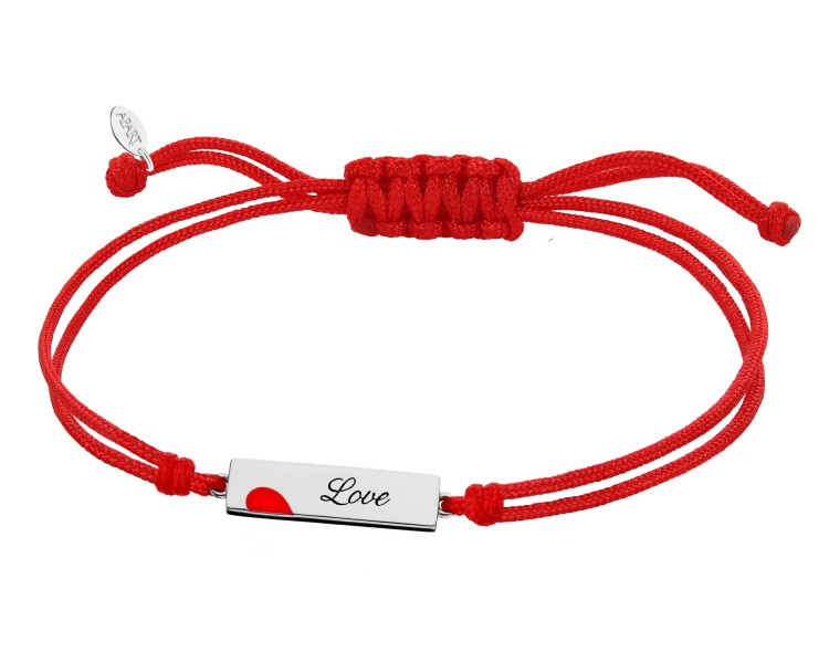 Srebrne bransoletki dla par - komplet - serce, love