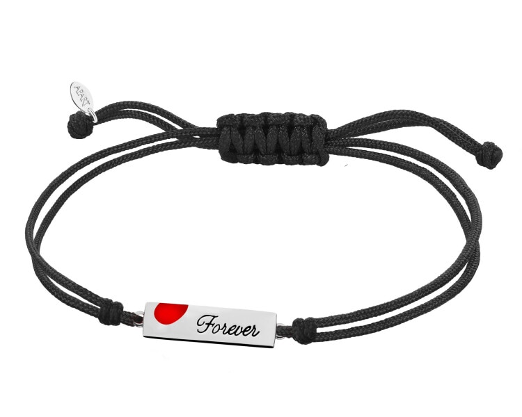 Srebrne bransoletki dla par - komplet - serce, love