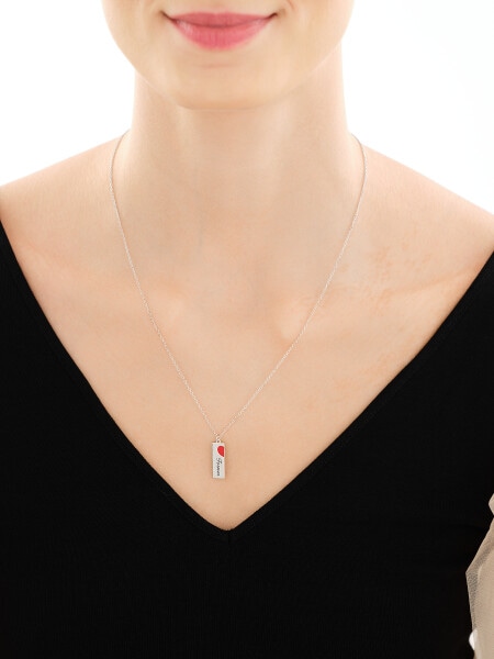 Srebrne naszyjniki dla par -  serce, love