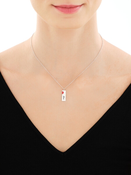 Srebrne naszyjniki dla par -  serce, love