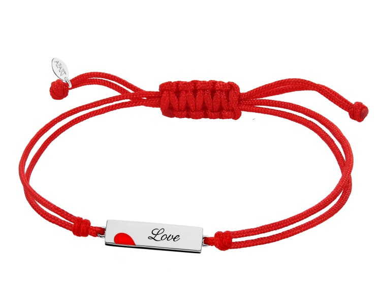 Srebrne bransoletki dla par - komplet - serce, love