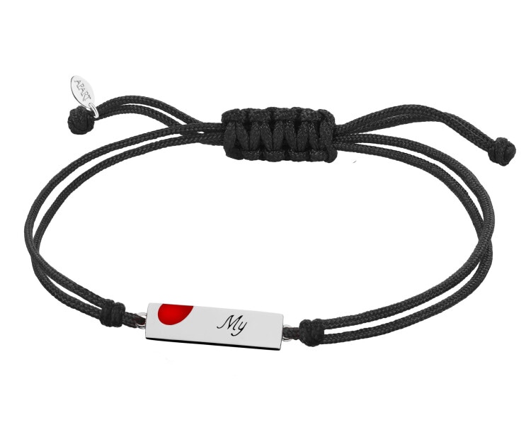 Srebrne bransoletki dla par - komplet - serce, love