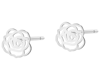 Kolczyki srebrne - kwiaty