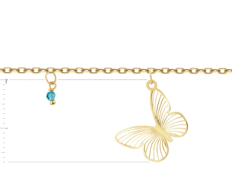 Gold-Plated Silver Bracelet with Glass