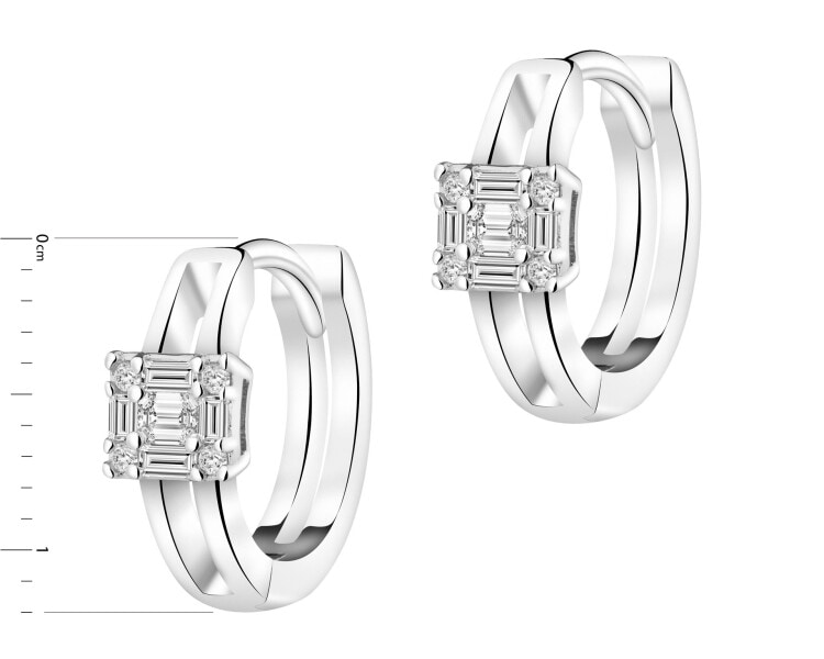 Rhodium Plated Silver Earrings with Cubic Zirconia