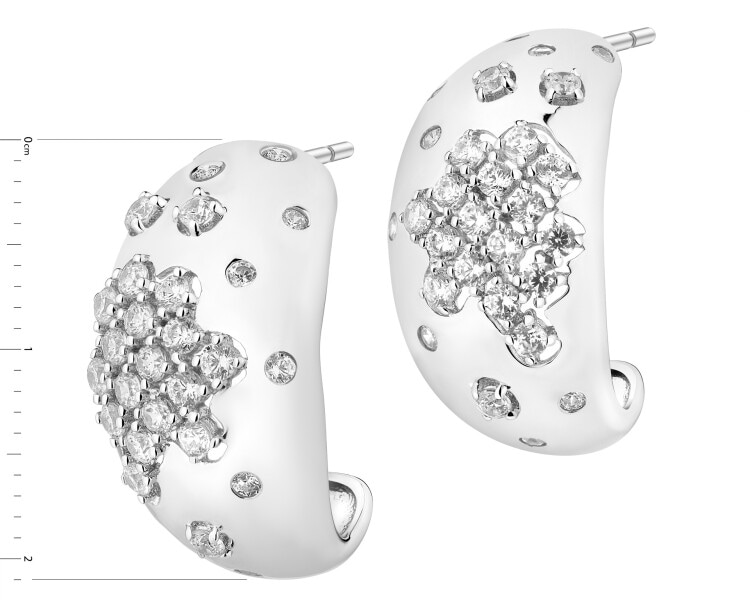 Rhodium Plated Silver Earrings with Cubic Zirconia