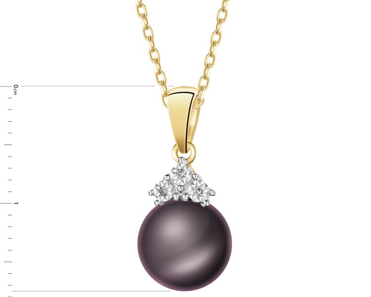 14 K Rhodium-Plated Yellow Gold Pendant - fineness 14 K