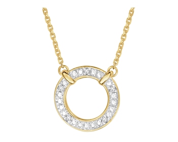 Zawieszka z żółtego złota z diamentami - koło - 0,02 ct - próba 375