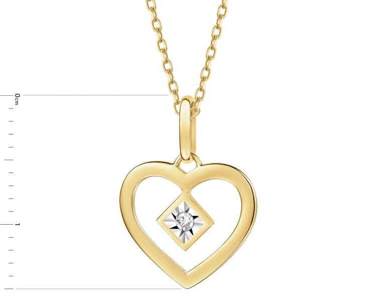 375  Pendant with Diamond - 0,01 ct - fineness 375