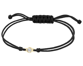 Bransoletka z elementami żółtego i białego złota i diamentem - 0,007 ct - próba 375