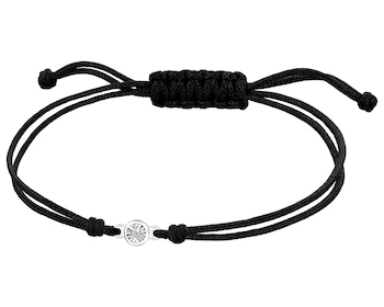 Bransoletka z elementami białego złota i diamentem - 0,007 ct - próba 585